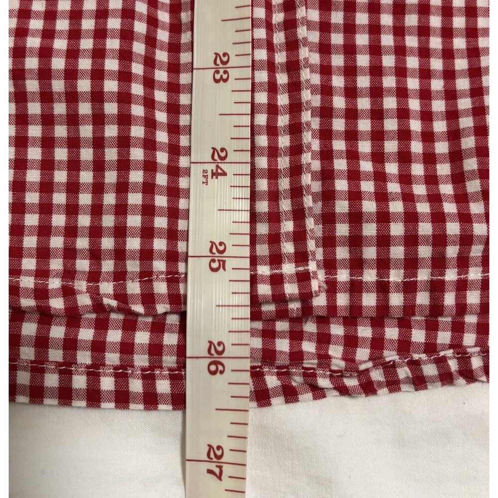 VTG Patchwork Button Up Shirt Red Gingham Plaid E… - image 9